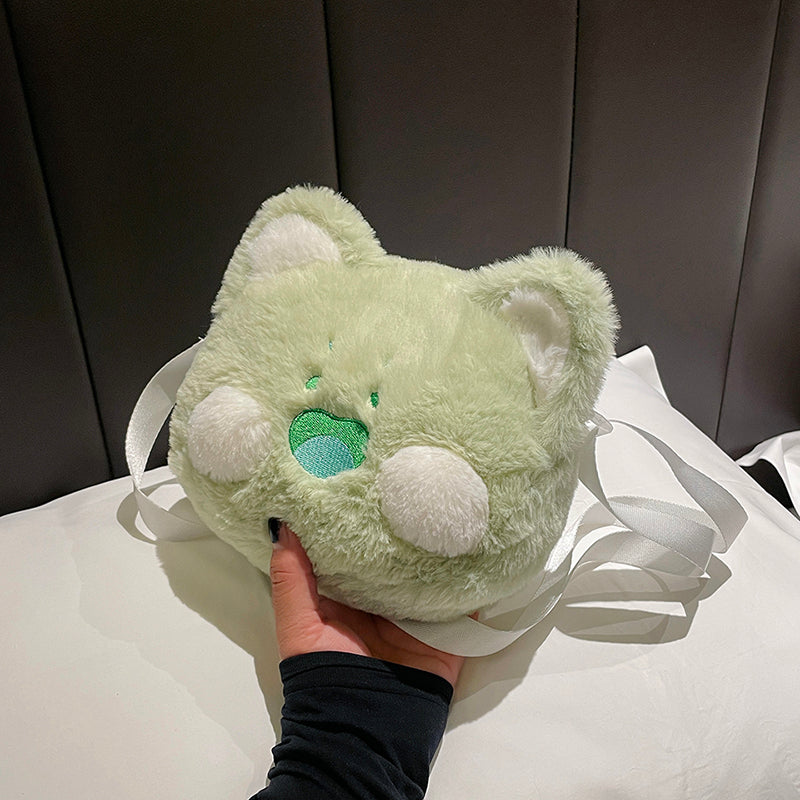 Girl's Cartoon Plush Diagonal Bag