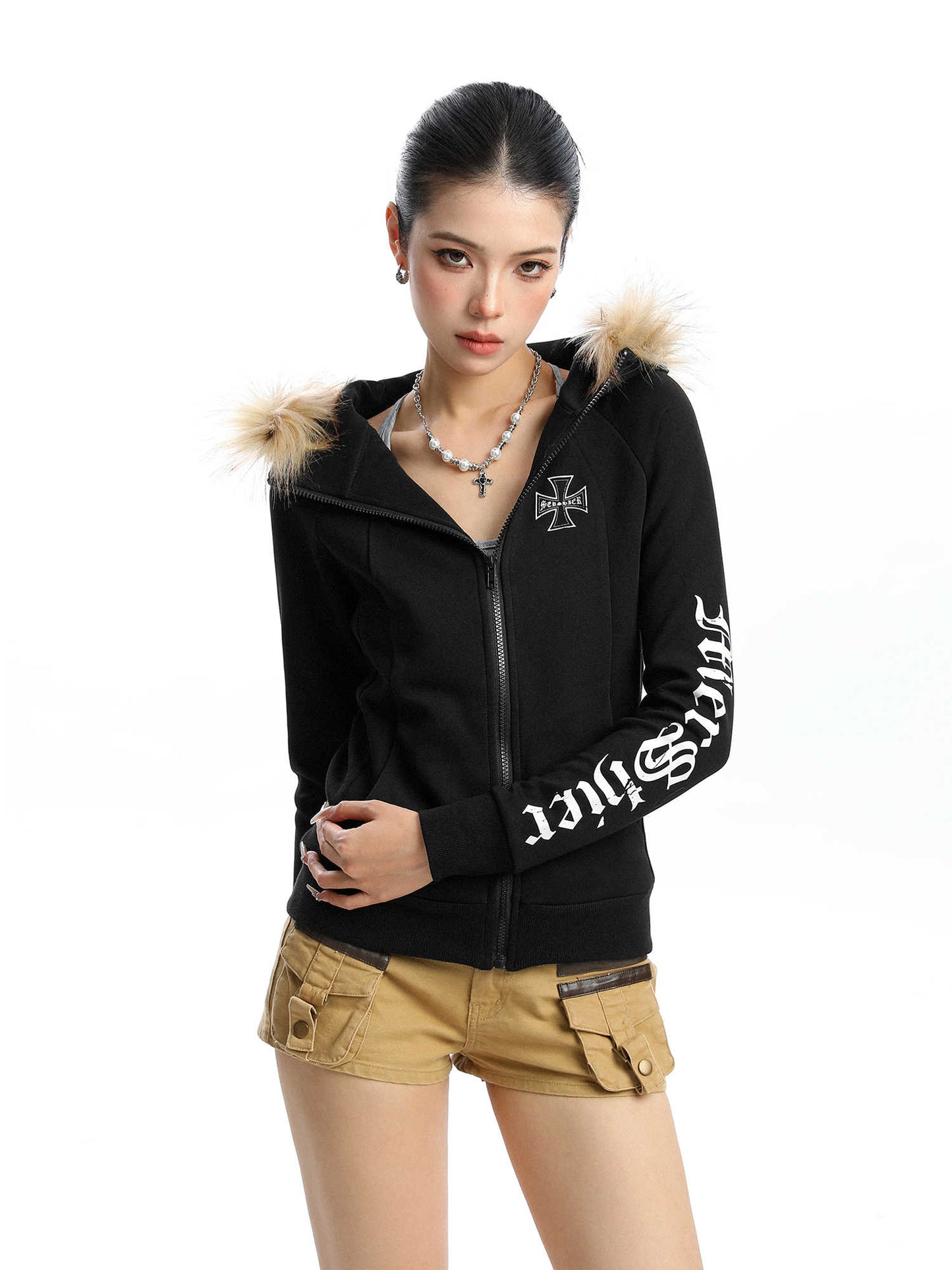 Detachable Fur Collar Hood Sweater Women's Fashion Advanced