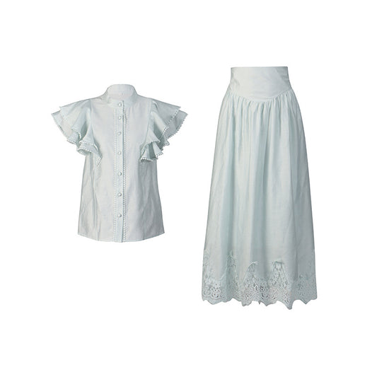 Retro Romantic Style Skirt Set For Women
