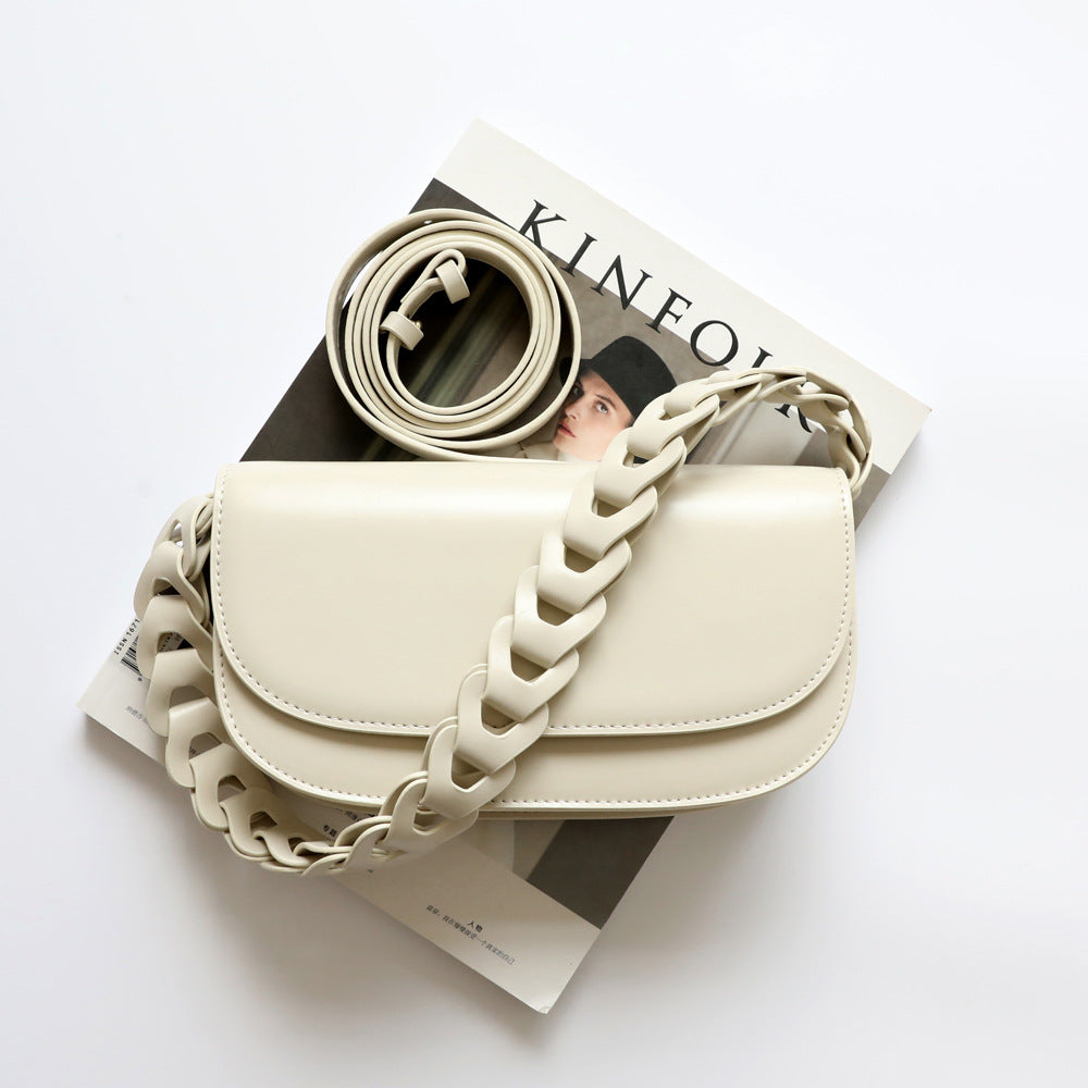 Summer New Twist Hollow Woven Leather Stick Bag Armpit Bag Simple Crossbody Leather Bag