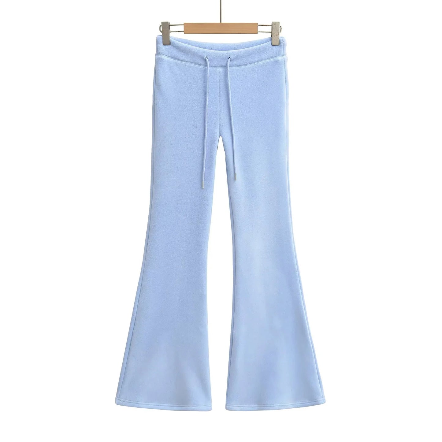 Women's Versatile, Relaxed-fit, Low-rise, Drawstring, Flared Pants For Autumn And Winter