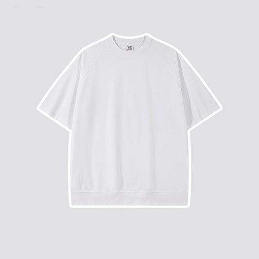 Bullhorn Sleeves Heavyweight White T Loose Short-sleeved European And American Retro High Street Tide T-shirt