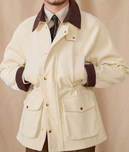 Thermal Pure Cotton Corduroy Slim-fit Safari Jacket Versatile Vintage Jacket