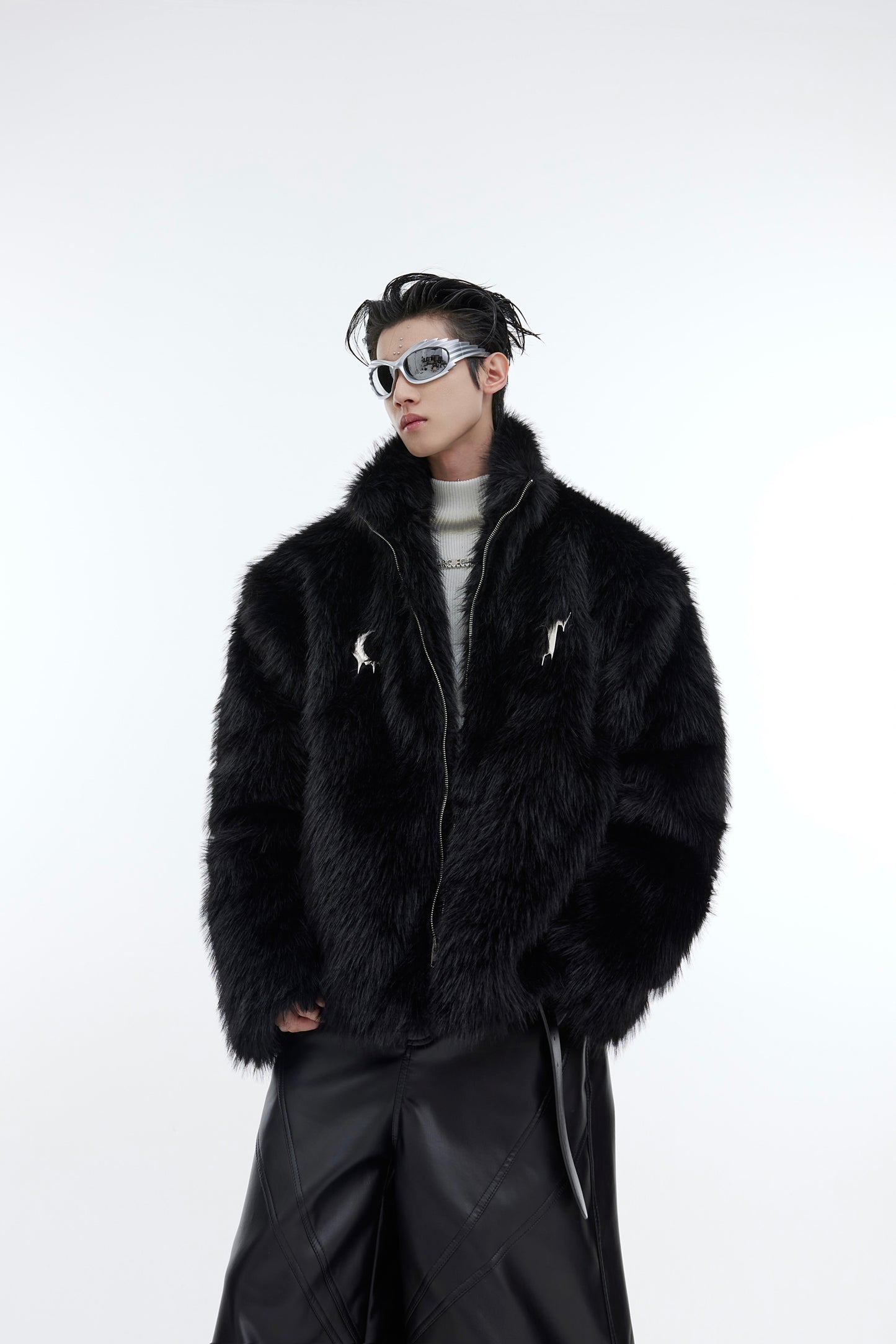 Niche Light-luxury, Faux-fur-lined Padded Coat With A Metallic Finish