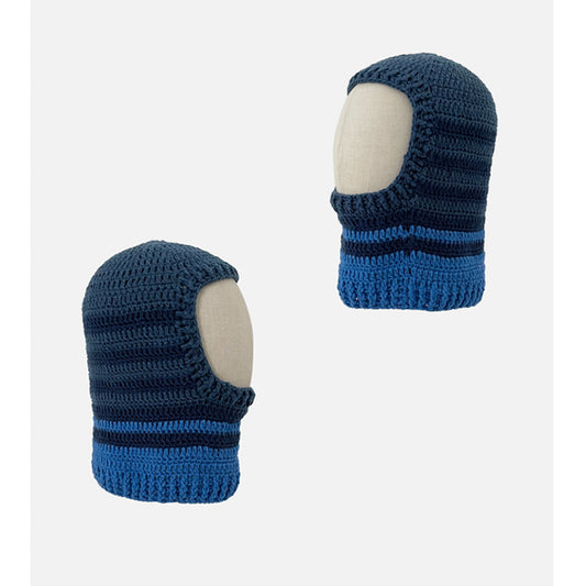 Bib Knitted Striped Woolen Pullover Hat