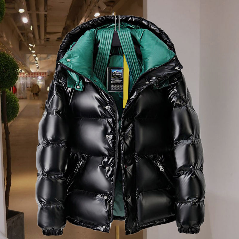 Shiny Down Jacket Men And Women Young Couples Short