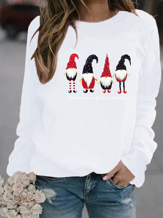Sweatshirt med Bogstavprint og Rund Hals