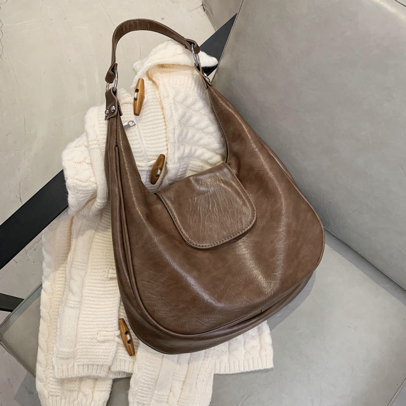 Single Shoulder Bag Class Commuter Soft Leather Tote Large Capacity