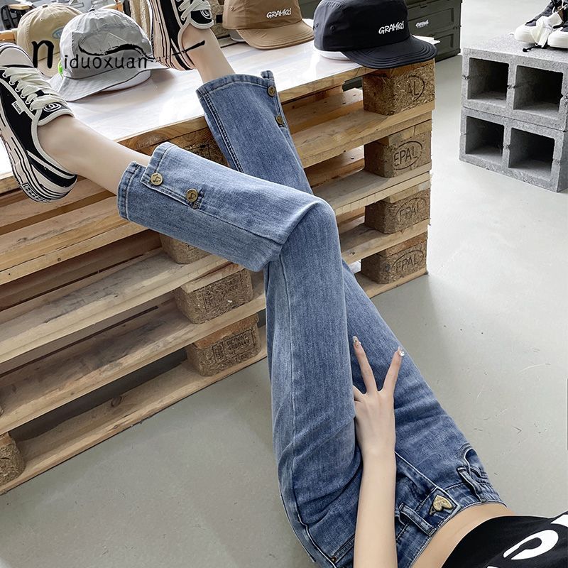 Womens Button-fly Cropped Cigarette Pants
