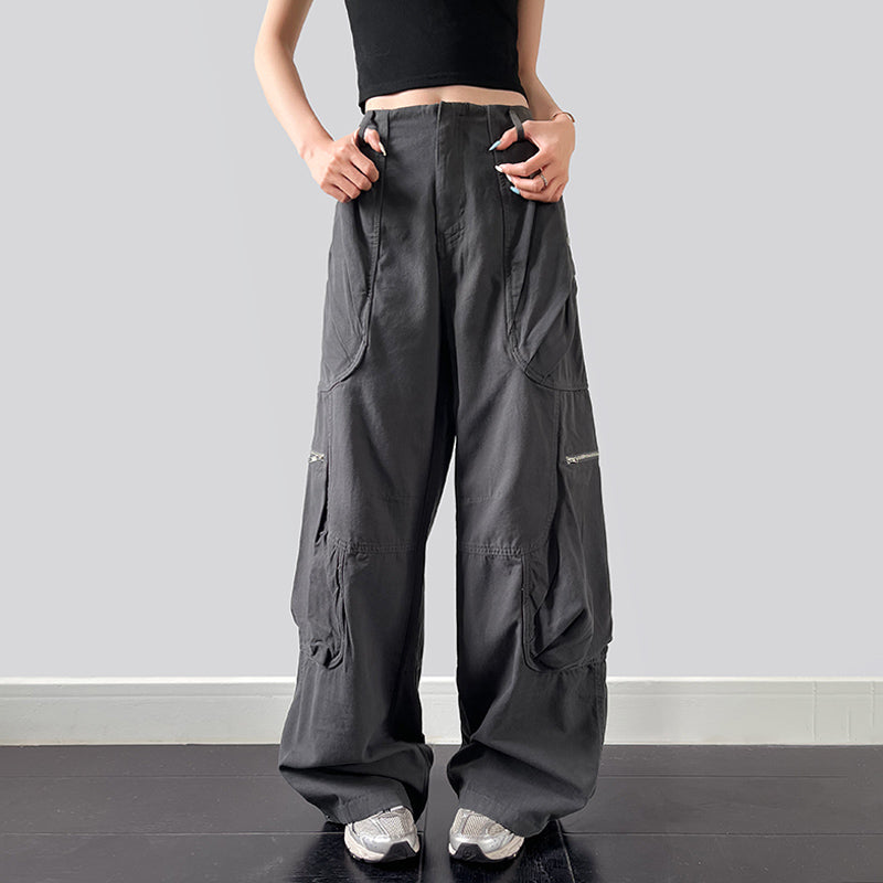 Overalls Pocket Jeans Women's Wide Leg Pants