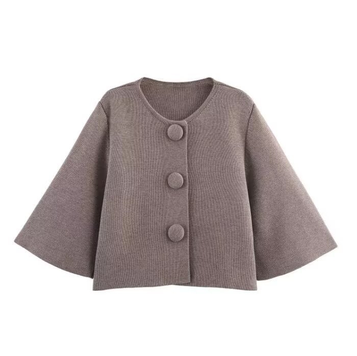 Feng New Womens Fashionable Casual Knitted Short Jacket