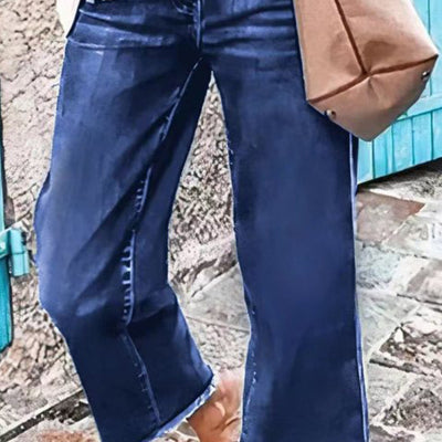 European And American Women's Jeans Temperament Commute Straight-leg Pants