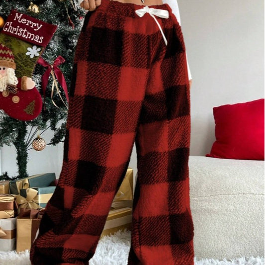 Women's Casual Loose Casual Checkered Pants