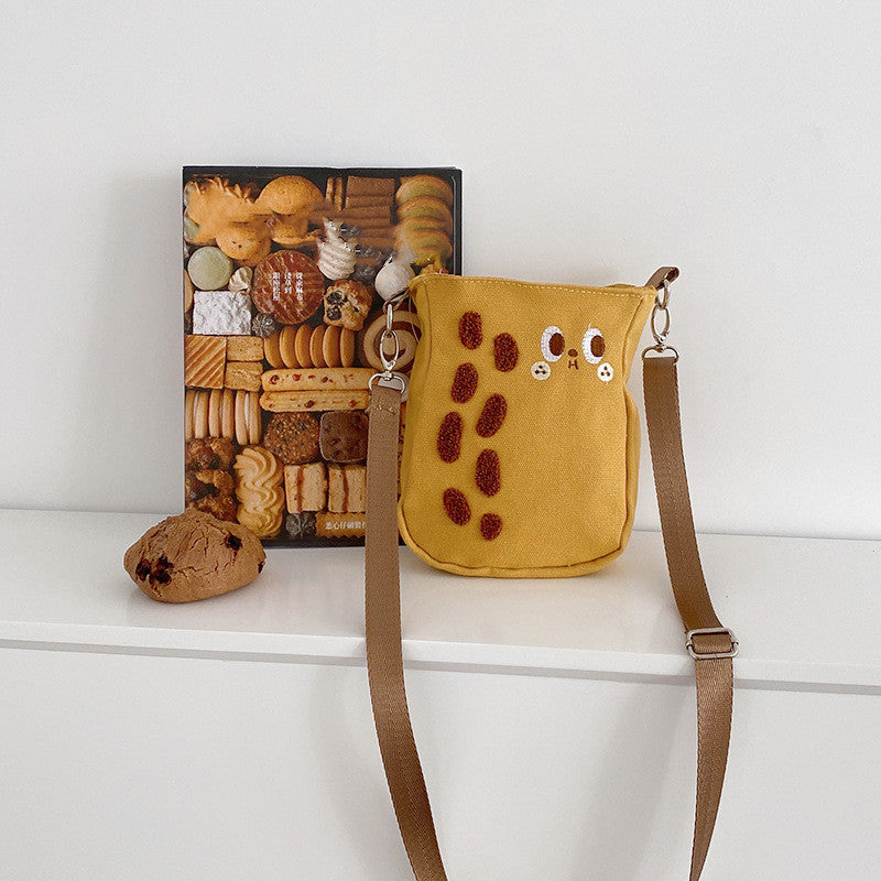 Yeyu Small Peanut Messenger Cartoon Canvas Casual Small Square Adjustable Mobile Phone Bag