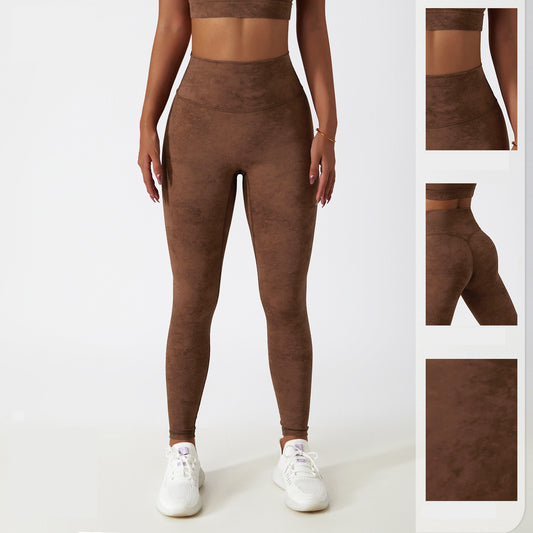 European And American Print Yoga Fitness Pants Women's High Waist Tight