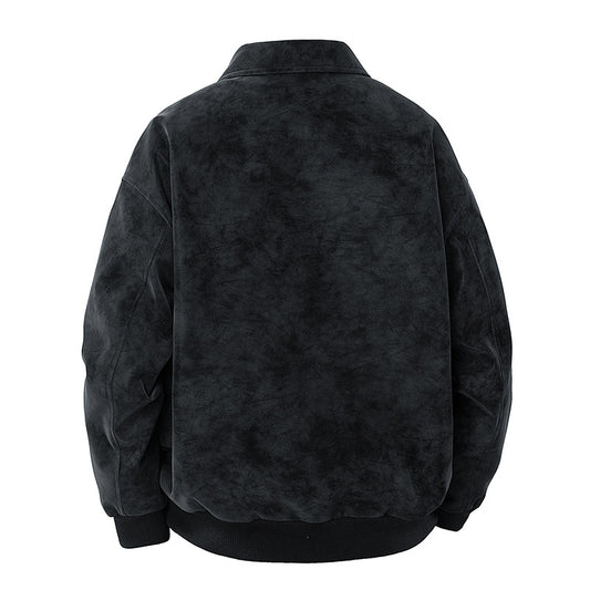Trendy Lapel Collar Workwear Casual Suede Jacket