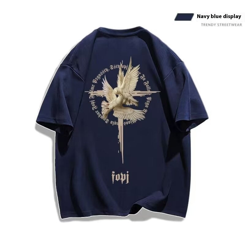 Women's Simple Printed Loose Short Sleeve