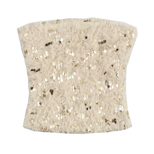 Beads Decoration Frayed European And American Retro Short Waist Seal