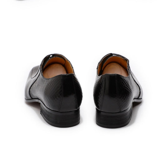 New Summer Business Oxford Leather Trend Snake Embossed Cowhide Shoes