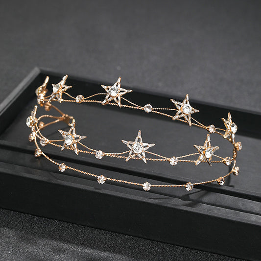 Bridal Headwear Multi-layer Five-pointed Star Hair Band