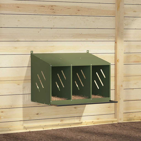 Chicken Nesting Box with 3 Compartments Olive Green Chicken Nesting Box
