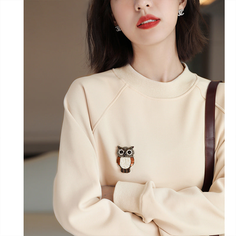 Women's Gentle Style Age-reducing Plus Fleece Thickening Sweater
