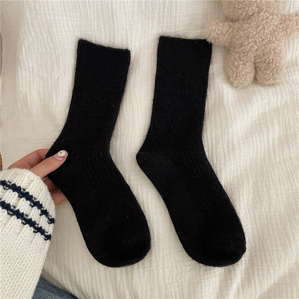 Thickened Wool Socks For Women Warm Mid-calf Length