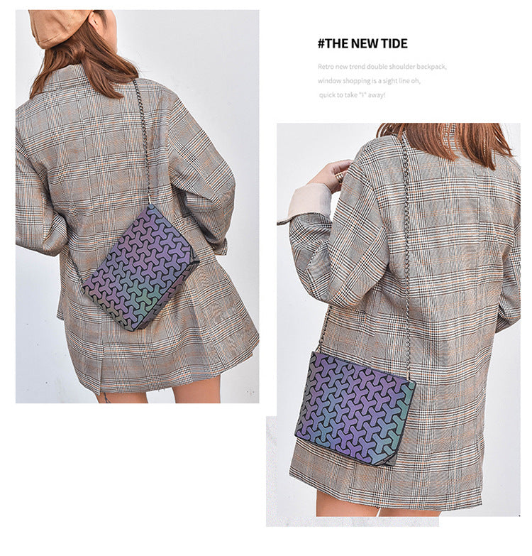 Women's Geometric Check Cross Body Bag