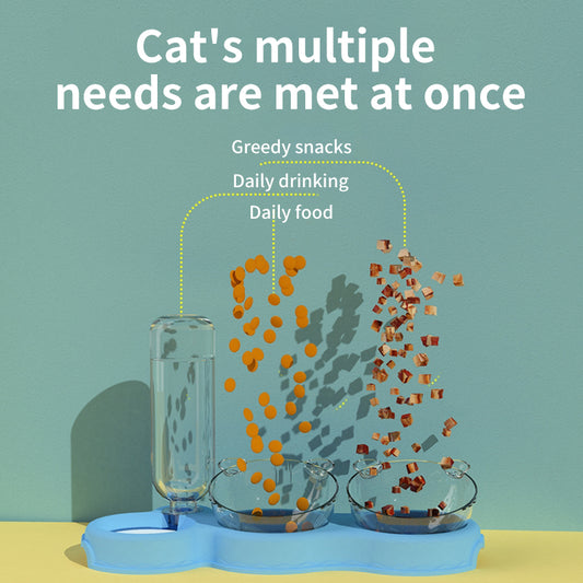 Pet Supplies Cat Double Bowl Automatic Drinking Water