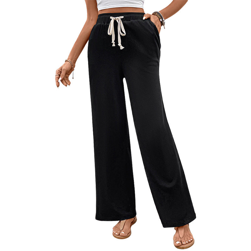 Fashion Women's High Waist Straight Casual Pants