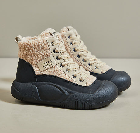 Fleece-lined Soft-soled Martin Boots High-top Anti-slip All-matching