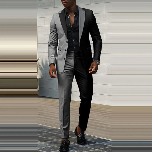 Men's Formal Wear Advanced Sense Contrast Color Fit Comfortable Three Piece Suit