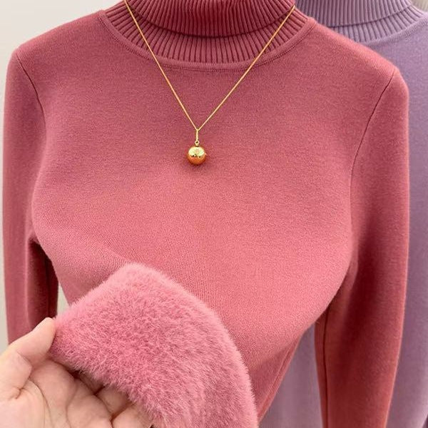 Women's Warm Thickened Inner Wear Long-sleeved Knitted Top