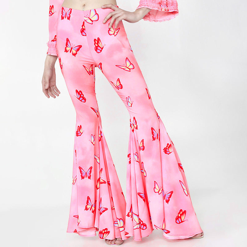 Low Waist Hip Lift Casual Fashion Women Flared Trousers