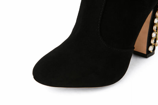 Fashion Ethnic Beaded Embroidered Booties Plus Size