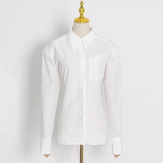 Design Backless Lace-up Shirt