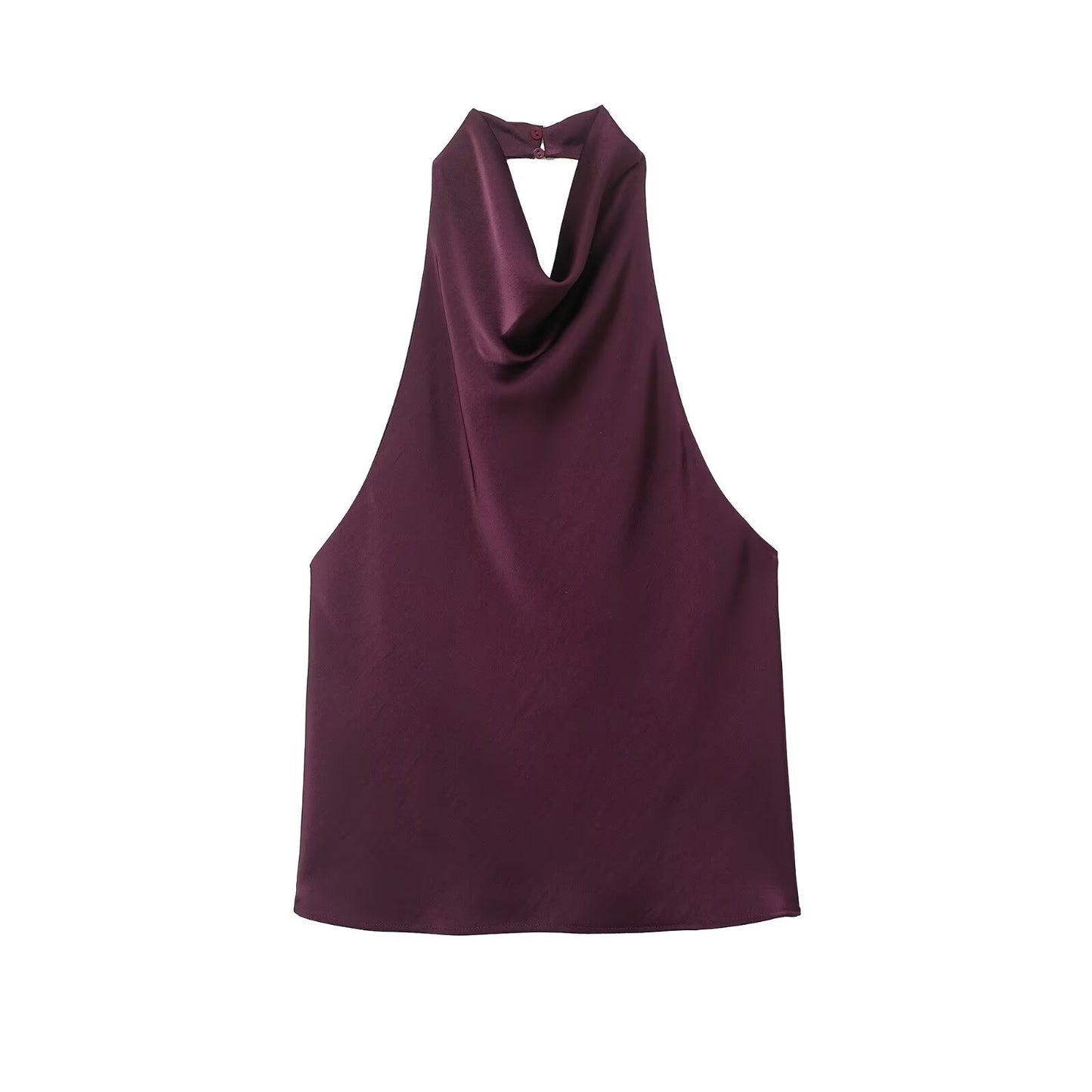 Stylish Silk-satin Textured Halterneck Camisole