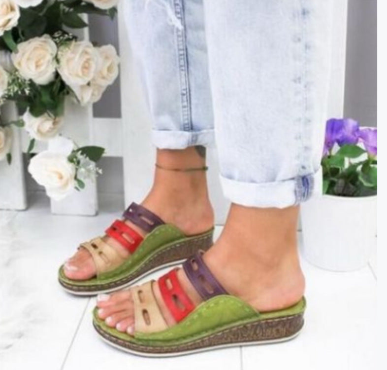 Fashion Casual Set Of Feet Women's Sandals And Slippers
