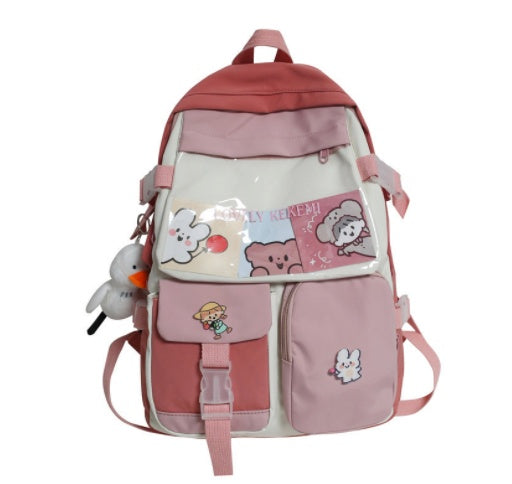 Junior High School Students Hit Color Ins Cute Large-capacity Transparent Backpack