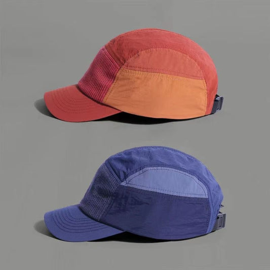 American-style Color-blocked, Quick-drying Five-panel Cap