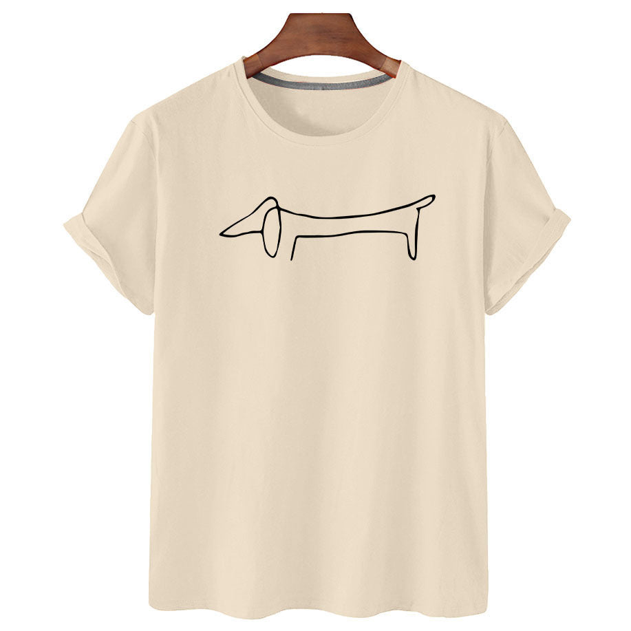Women's Dachshund Print Short Sleeve T-Shirt