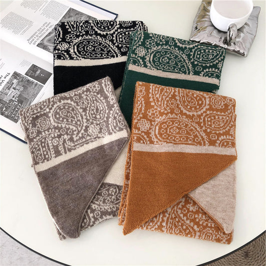 Cashew Flower Thickened Warmth Student Scarf