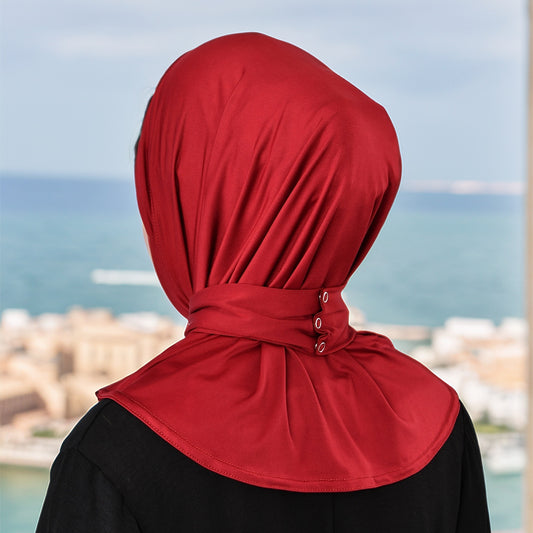 New Womens Headscarf With A Chin-button Closure