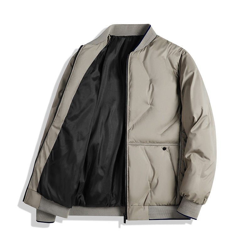 Hooded Men's Baseball Collar Jacket Short