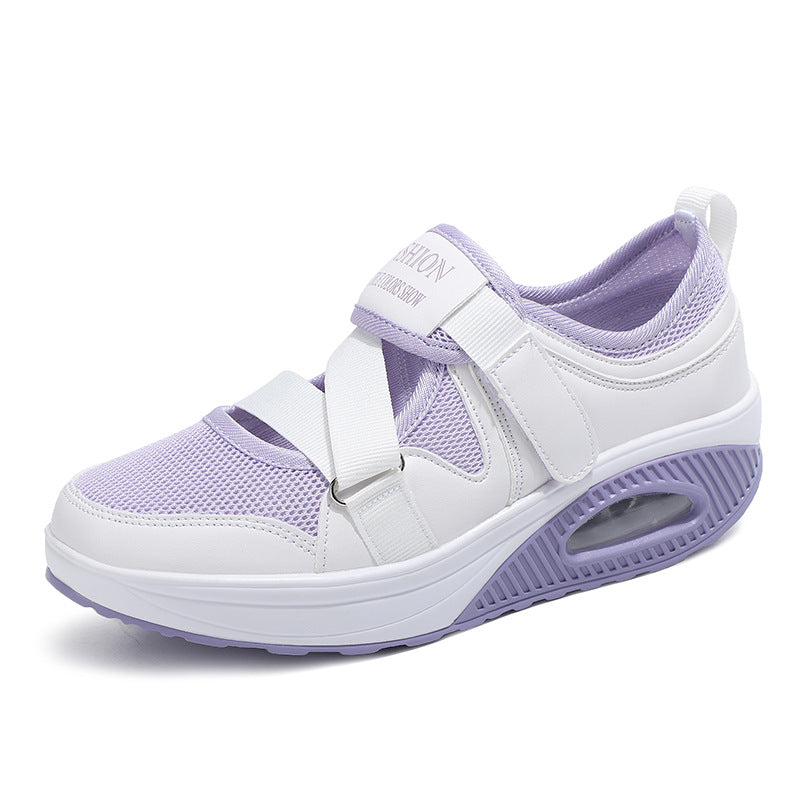 Women's Air Cushion Thick Sole Casual Shoes With Velcro