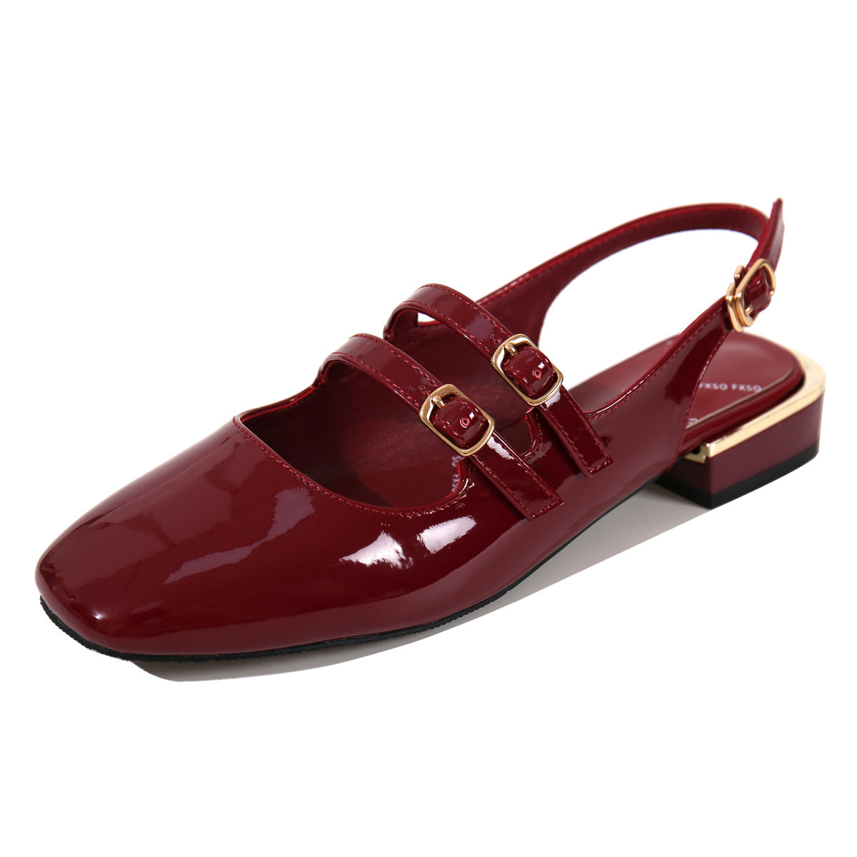 Women's Square-toe Low-block-heeled Closed-toe Pumps