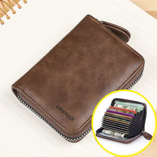 Anti-degaussing Card Holder Women's Real Soft Leather Large Capacity Document Package