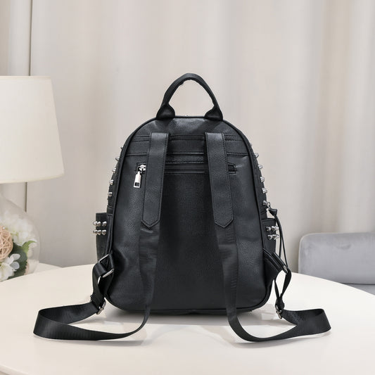 Rivet Soft Leather Leisure Commute Backpack