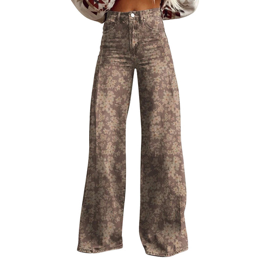 American And European-style Womens Flared Denim Jeans Made From Pure Cotton