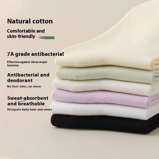 Women's Summer Thin Pure Cotton Mid-calf Length Socks Seamless Socks
